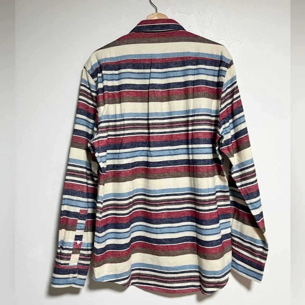 Portuguese Flannel Multicolor Striped Shirt – Size L - Picture 4 of 11
